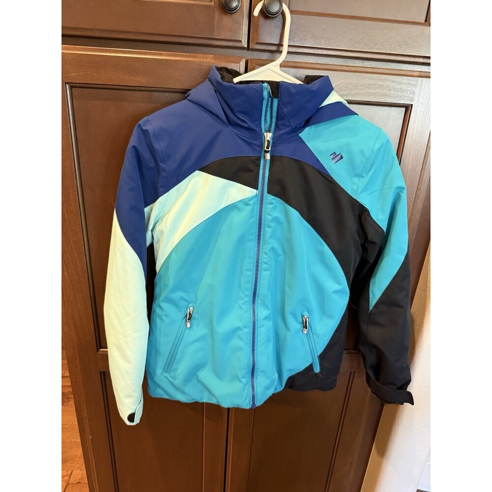 Obermeyer Teen Girls Ski Jacket Size M 10 12 Blue Teal Snow Coat See Flaw